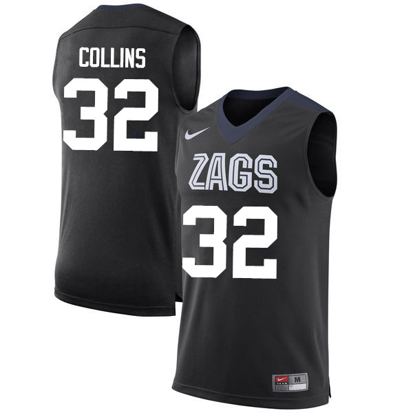 Men #32 Zach Collins Gonzaga Bulldogs College Basketball Jerseys-Black - Click Image to Close